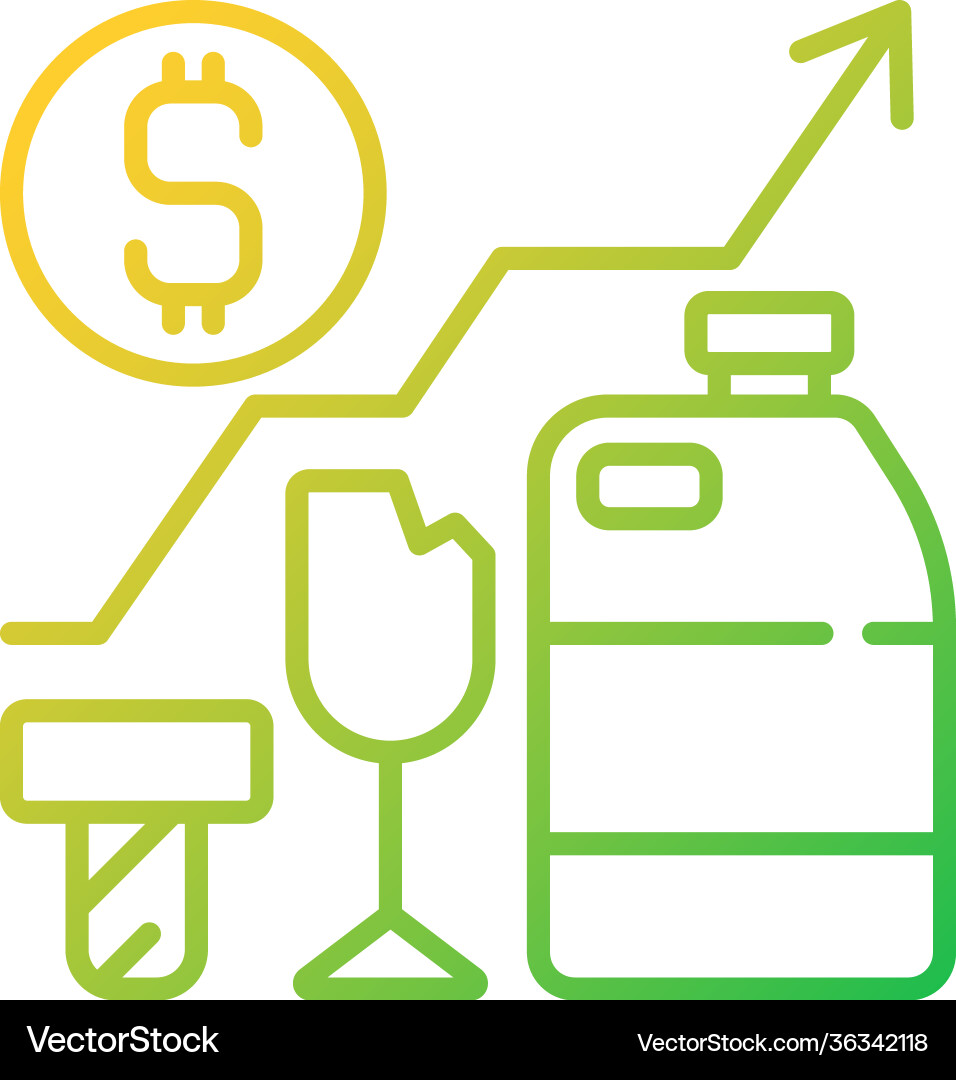 Waste analytics gradient linear icon Waste analytics gradient linear icon Vector Image