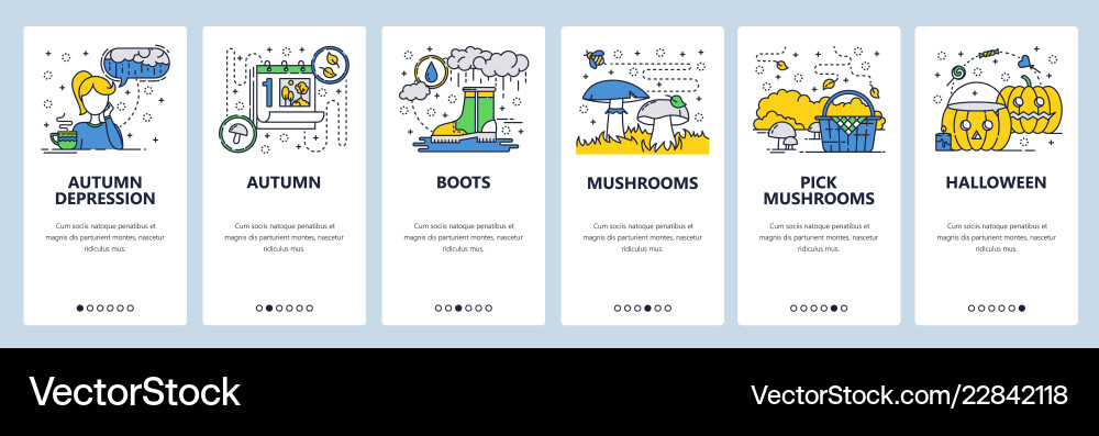 Web site linear art onboarding screens vector image