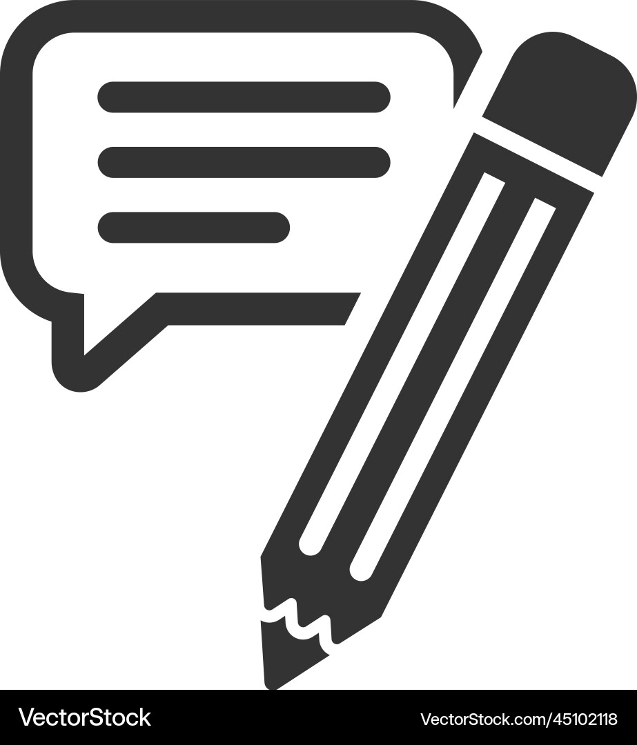 Write Comment Icon - Message vector image