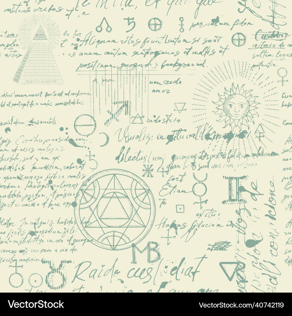 A pattern with an esoteric manuscript A pattern with an esoteric manuscript vector image