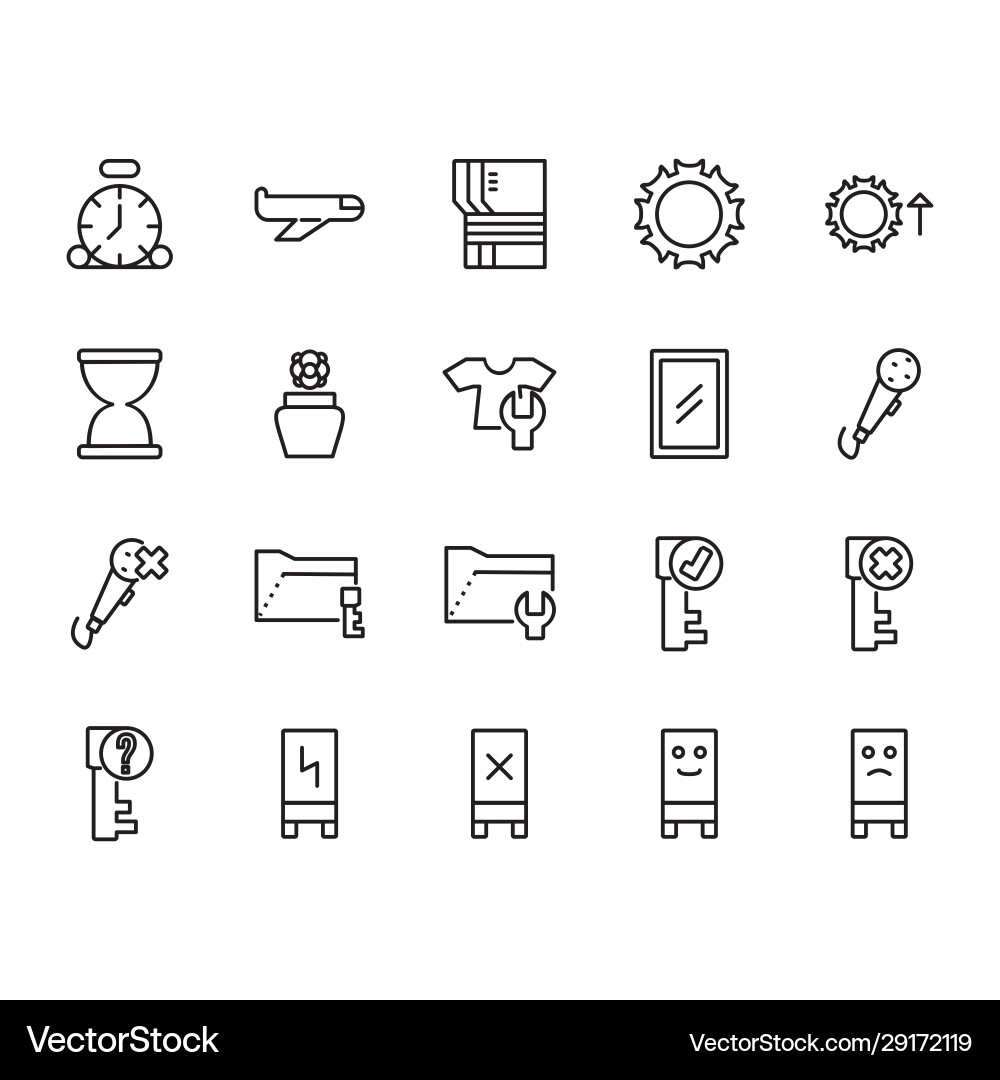 Application icon set design line style part 10 Application icon set design line style part 10 vector image