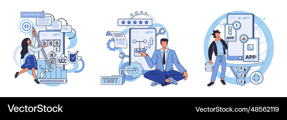 Application testing metaphor Vector Image
