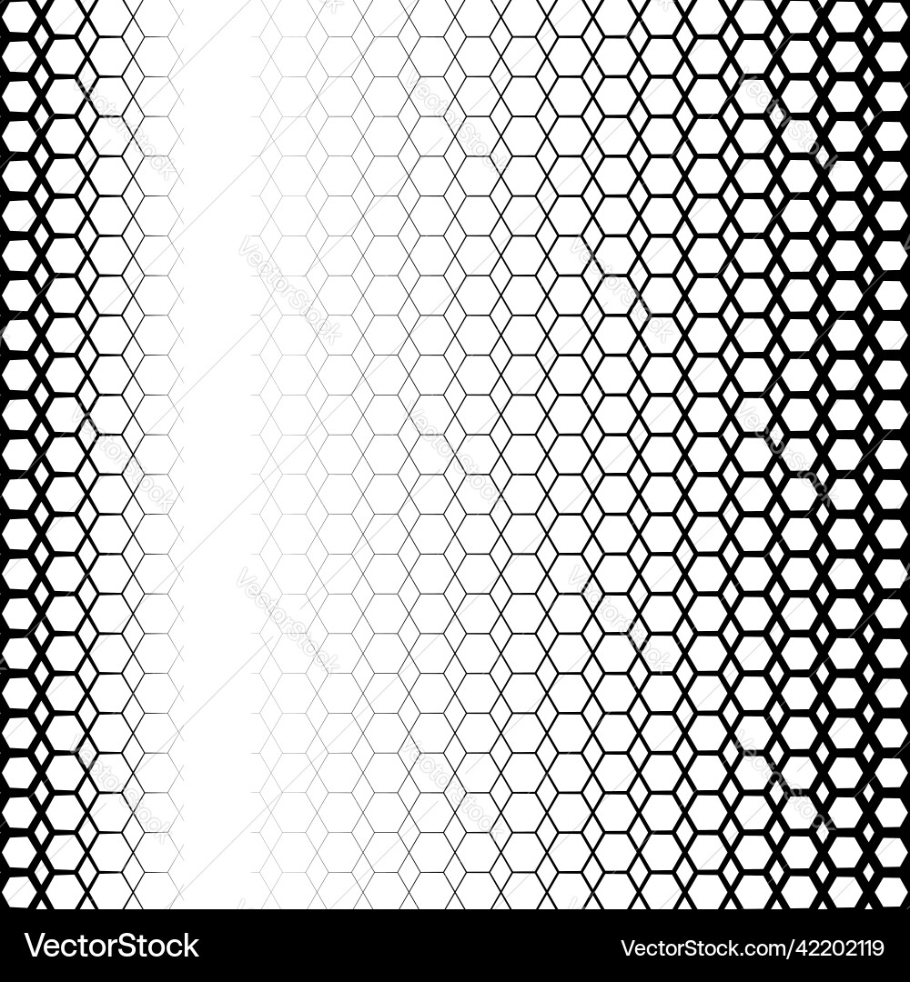 Background with gradient of black and white hexes Background with gradient of black and white hexes vector image