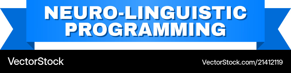 Blue ribbon with neuro-linguistic programming vector image