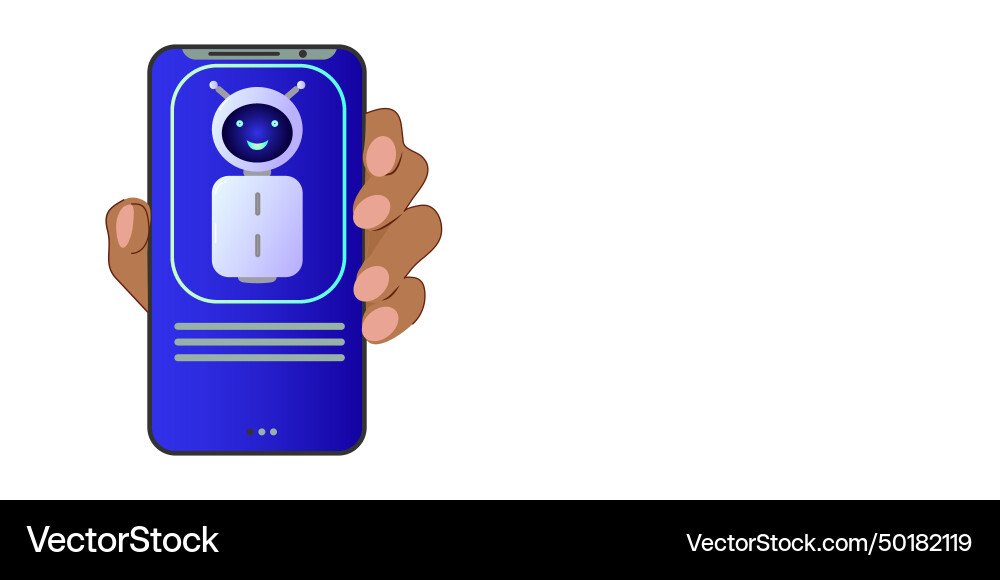 Chatbot assistant form robot with ai 3d Chatbot assistant form robot with ai 3d Vector Image
