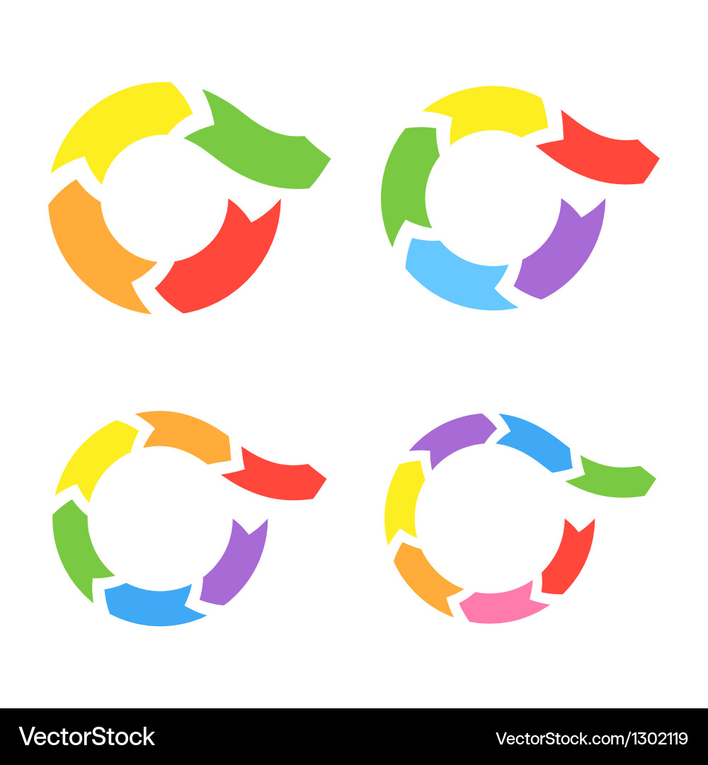 Circular Arrow Set - Process Flow vector image