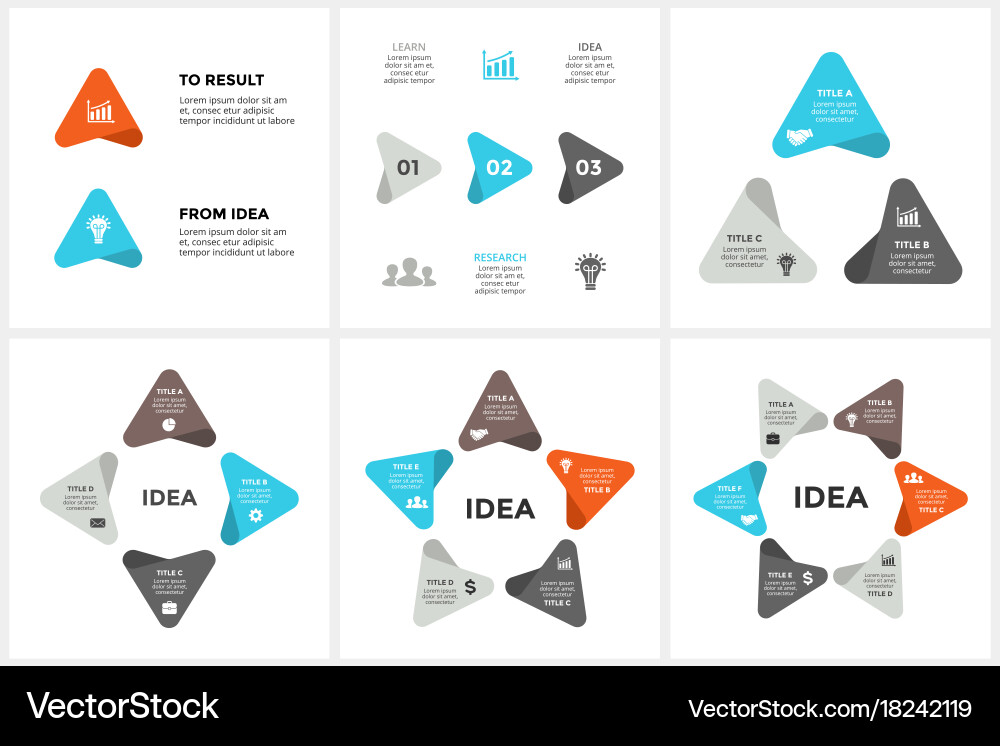 Circular Arrows Cycle Diagram - Process Flow Vector Image