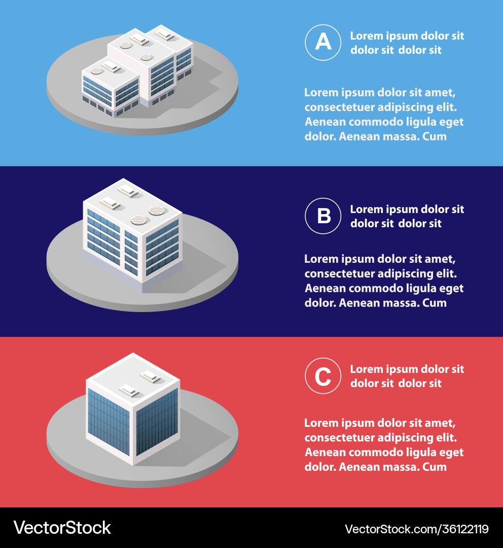 City infographics in isometric with skyscrapers City infographics in isometric with skyscrapers vector image