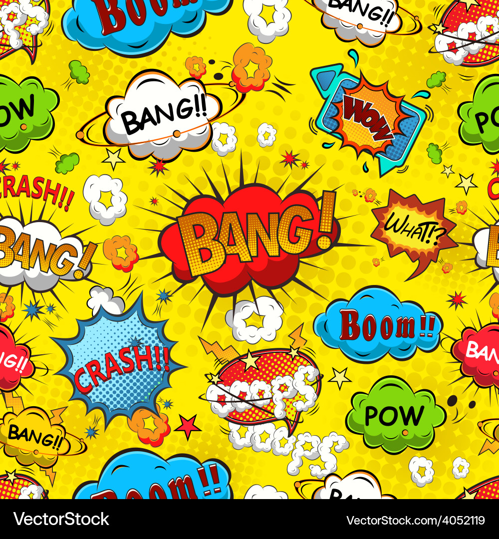 Comic speech bubbles seamless pattern Royalty Free Vector