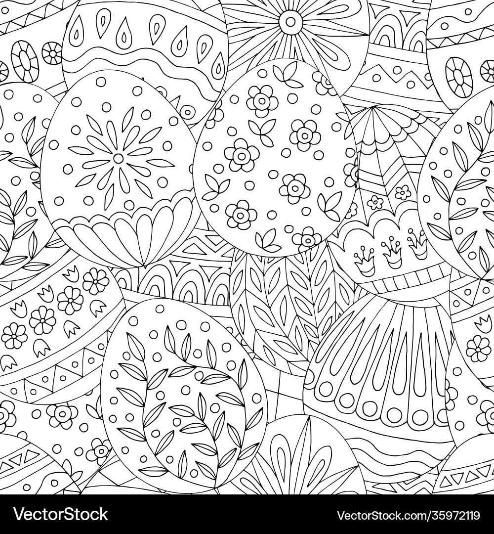 Easter Egg Seamless Pattern Vector Image