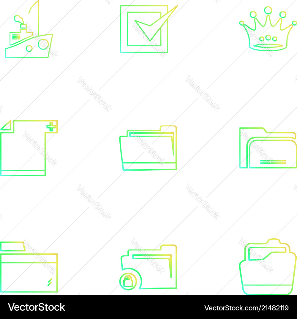 Folder files directory search code eps icons vector image