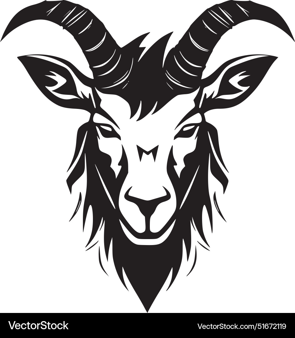 Goat - black and white Royalty Free Vector Image