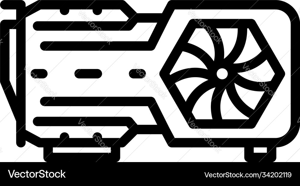 Gpu display card icon outline style Gpu display card icon outline style vector image