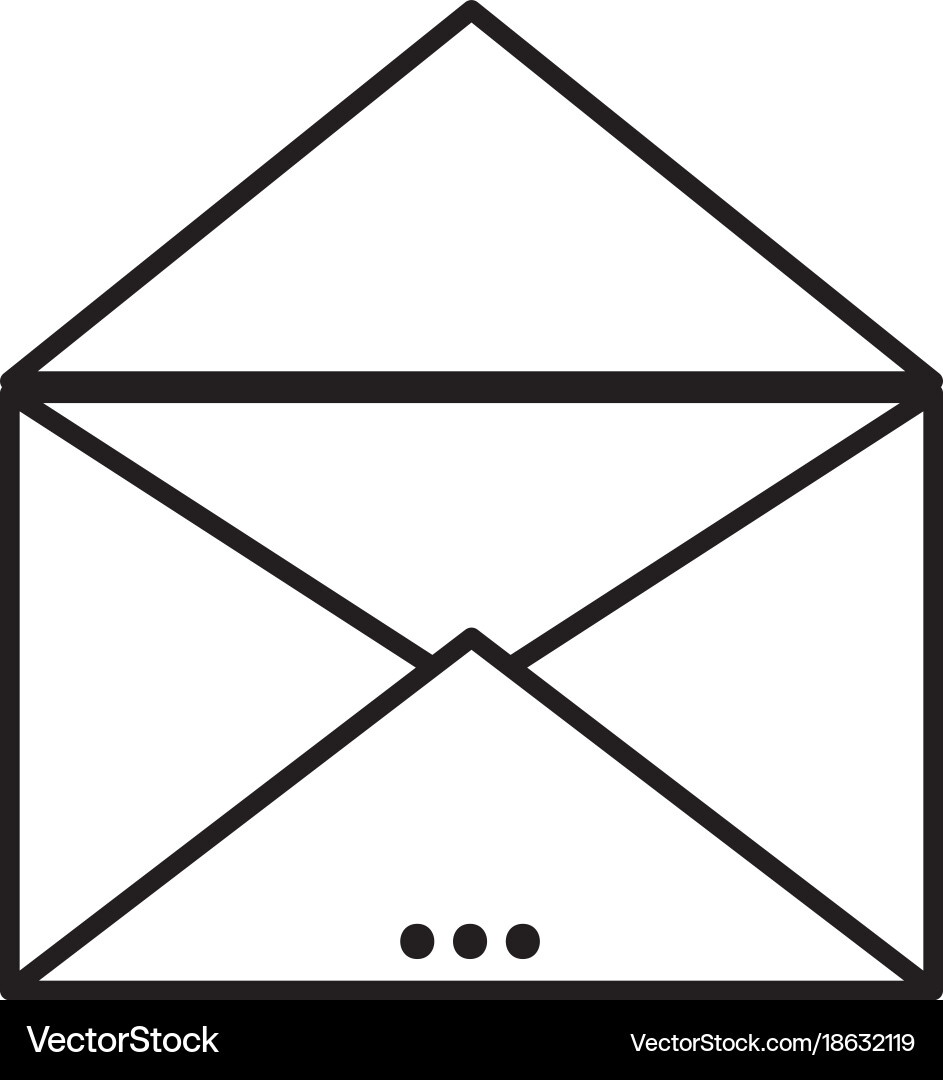Line e-mail card with text information message vector image