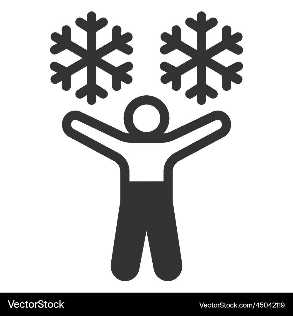 Man with open arms and snowflakes 1 Man with open arms and snowflakes 1 Vector Image