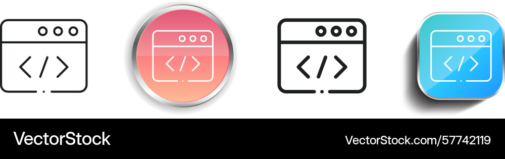 Programming icon thin linear regular and button Programming icon thin linear regular and button vector image