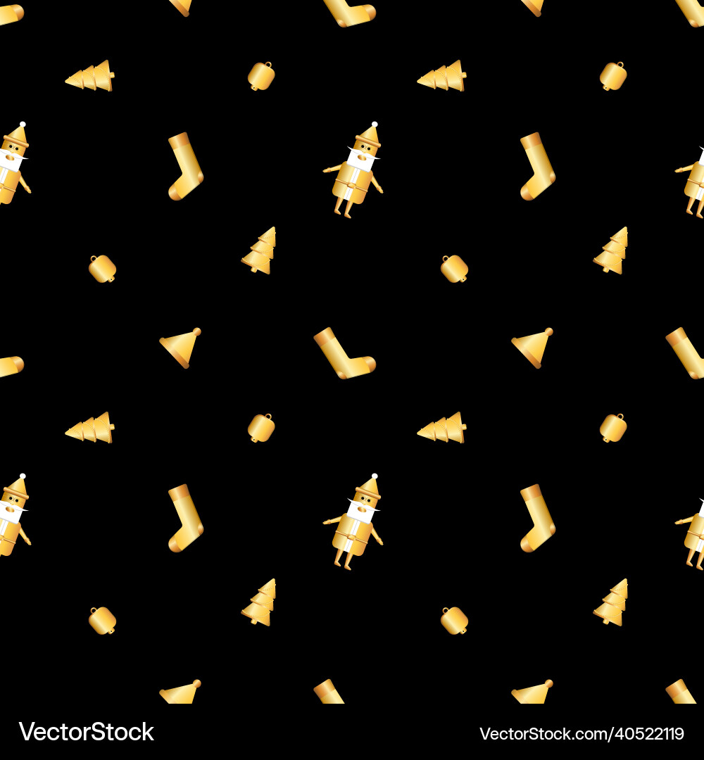 Rounded corner christmas object pattern created vector image