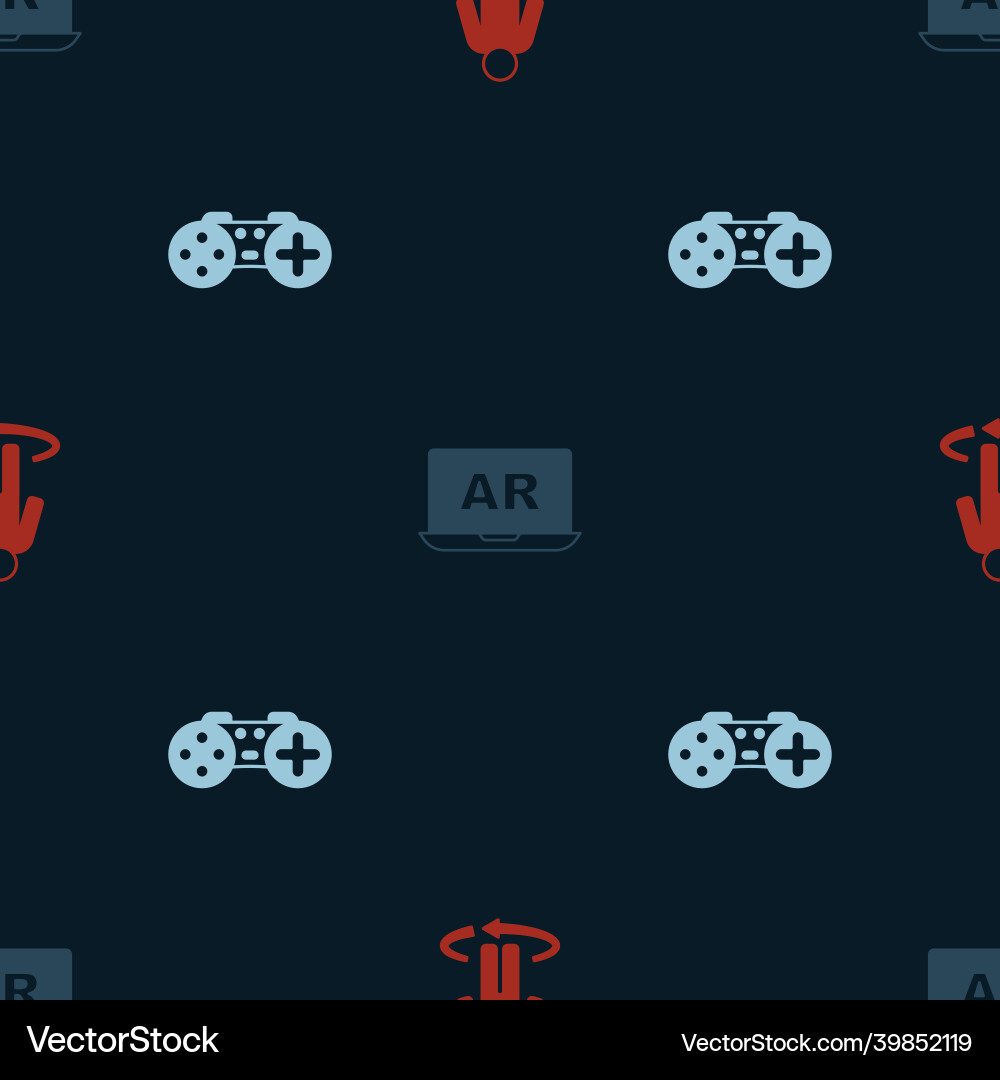 Set 3d modeling augmented reality ar and gamepad Set 3d modeling augmented reality ar and gamepad vector image