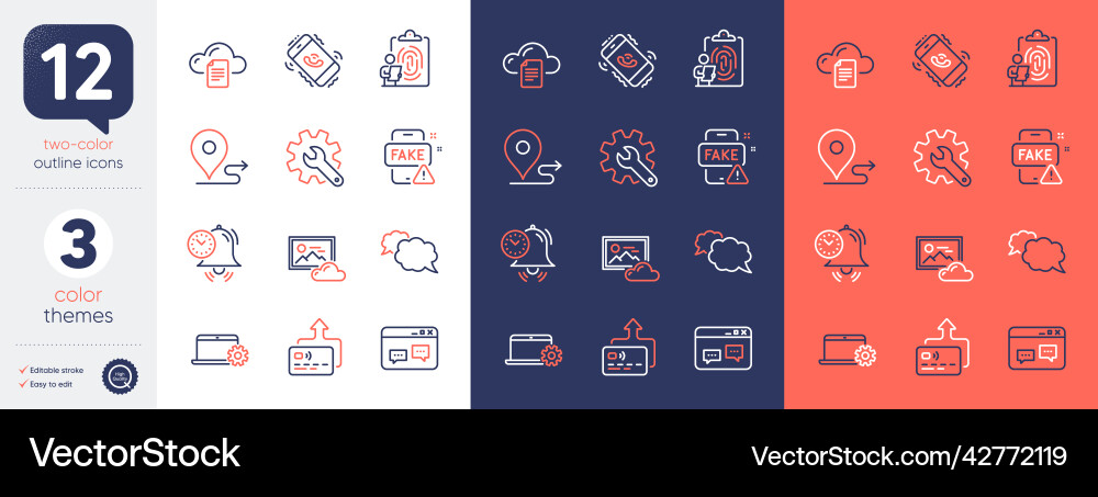 Set of notebook service fingerprint and journey Set of notebook service fingerprint and journey vector image