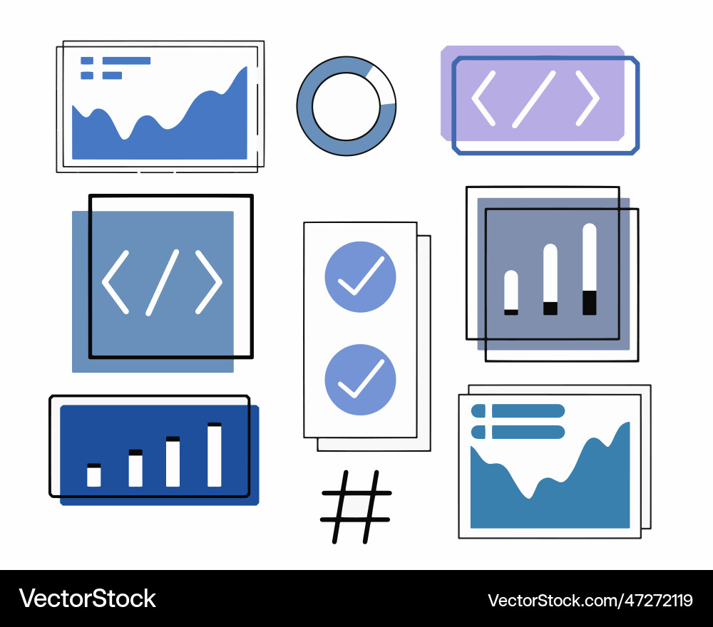 Set of ui and ux icons vector image