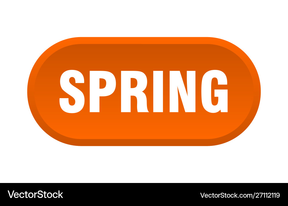 Spring button rounded orange sign Vector Image