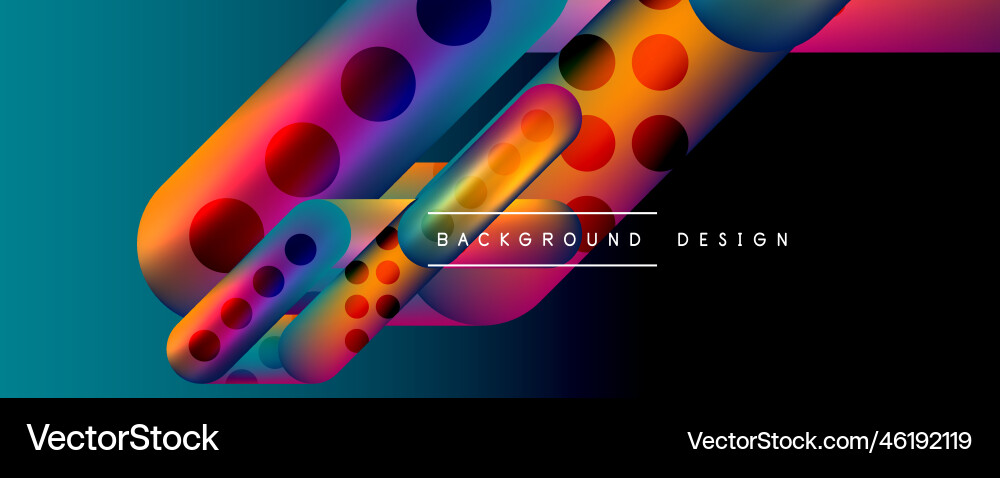 Techno round shapes lines abstract background Vector Image