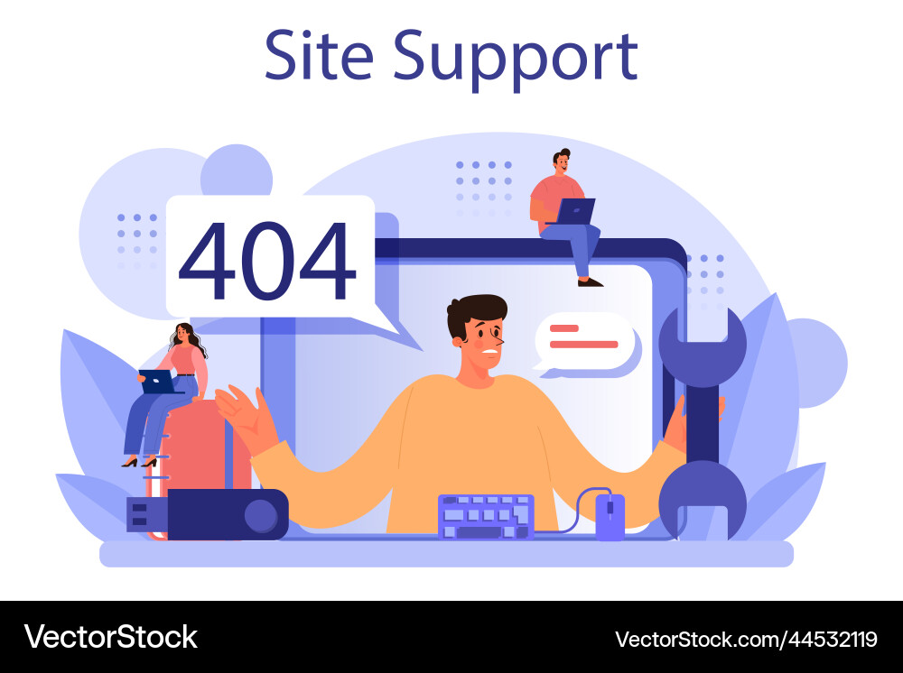 Website technical support concept idea of web Website technical support concept idea of web vector image