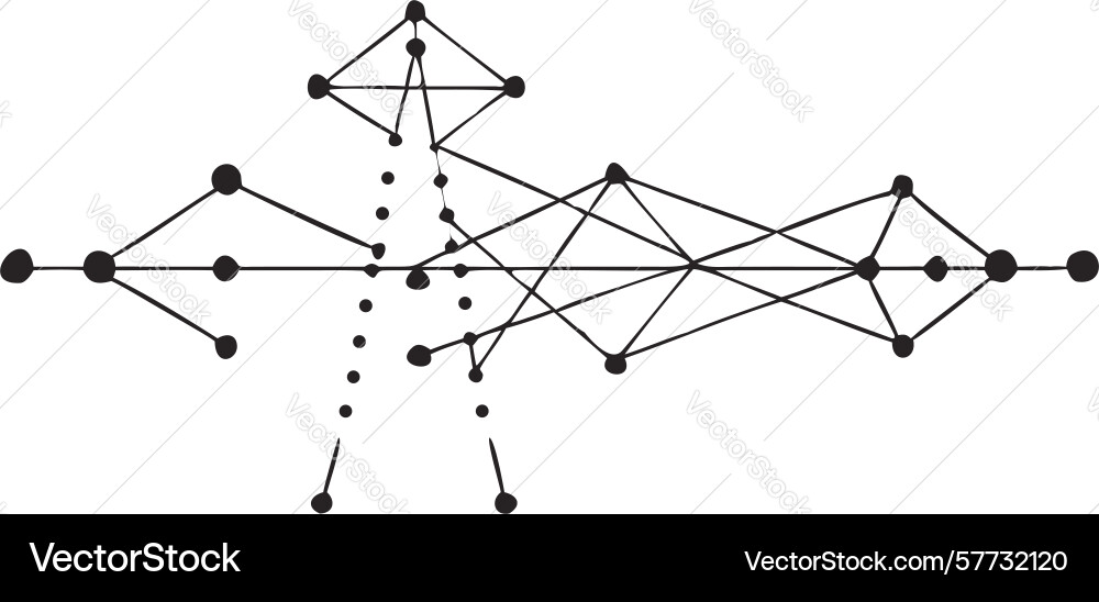 Abstract connected data points network design vector image