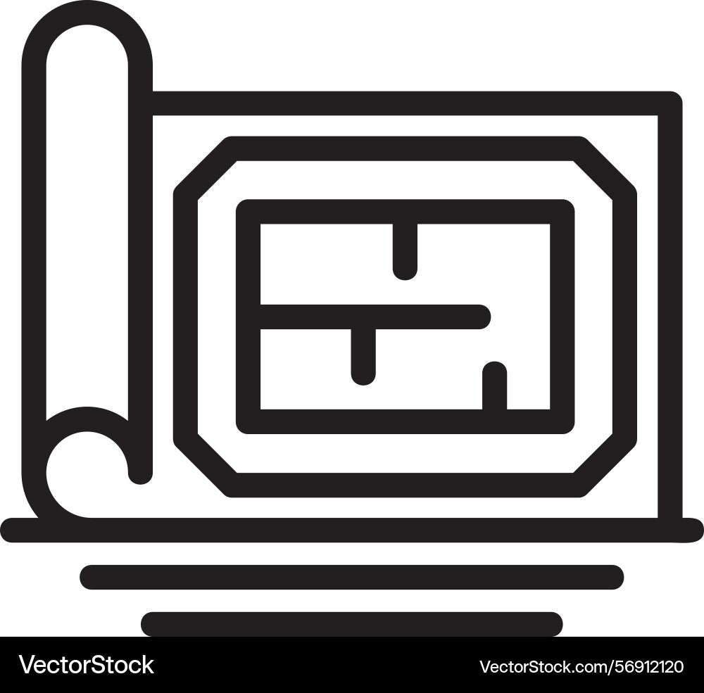 Blueprint linear style icon design vector image