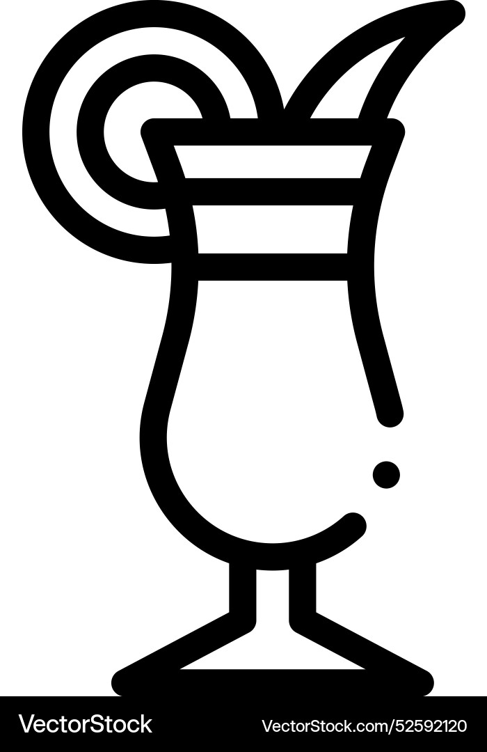 Cocktail icon thin linear style design isolated Vector Image