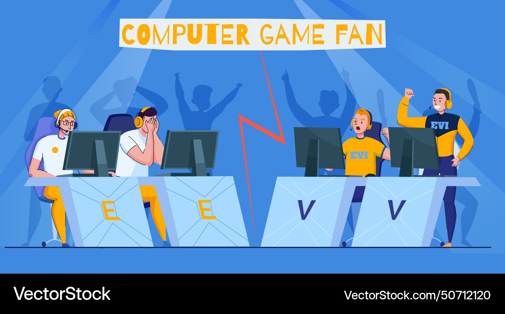 Computer game fan composition Vector Image