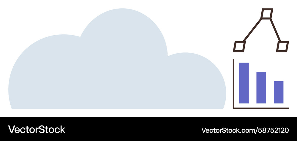 Data Analytics Cloud Graph Vector Image