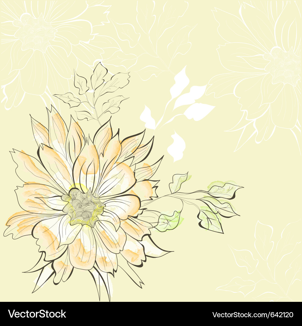 Decorative background with floral element Vector Image