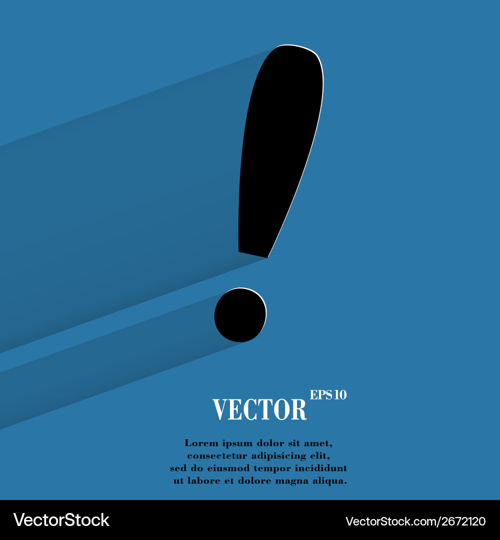 Exclamation point flat modern web button Vector Image