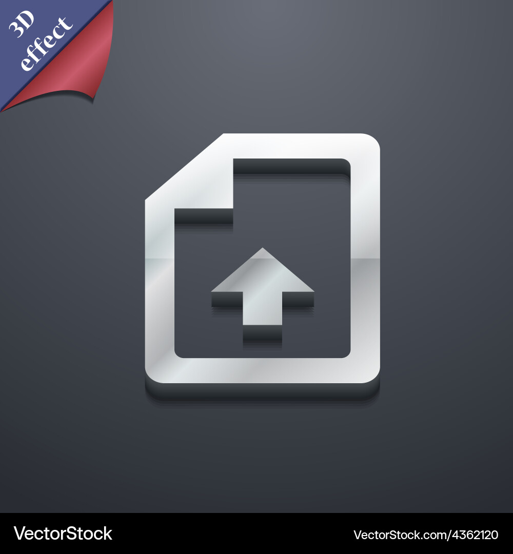 Export upload file icon symbol 3d style trendy Vector Image