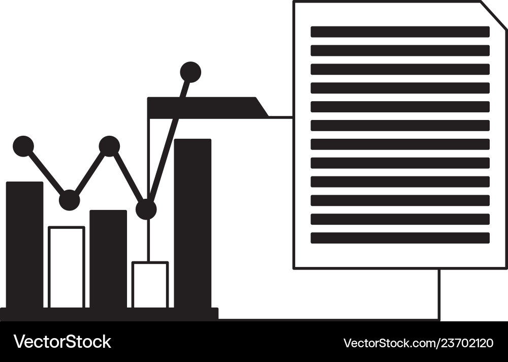 Folder file data chart vector image