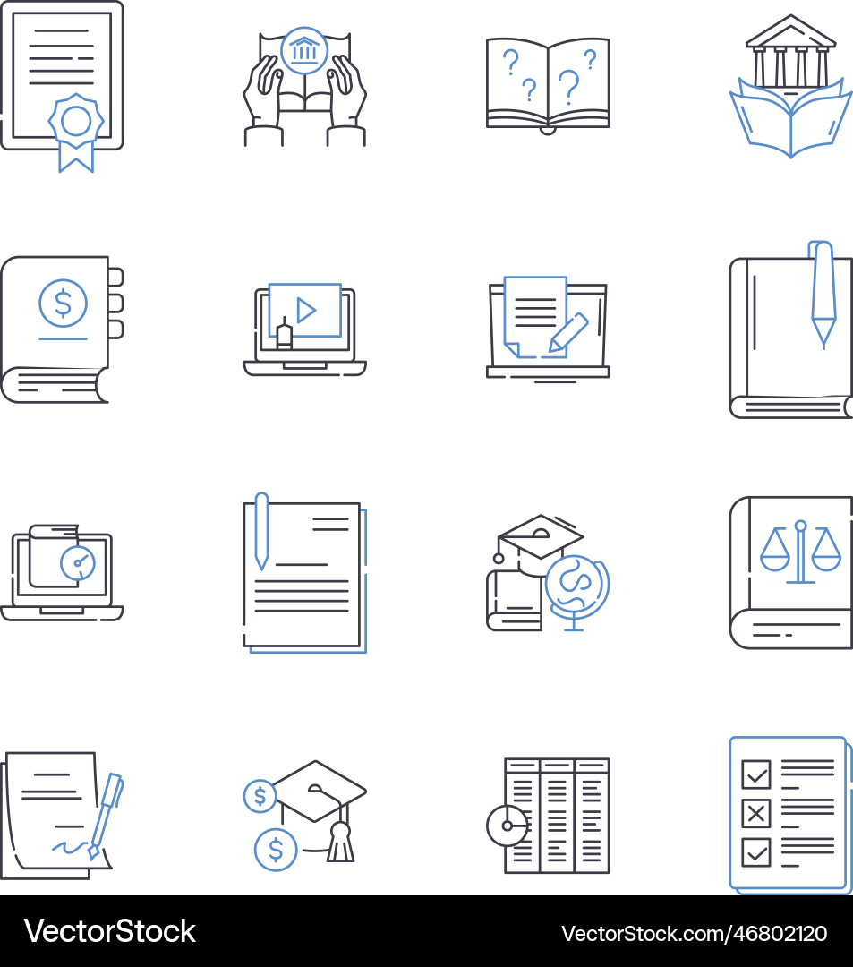 Handbook and botany line icons collection Vector Image
