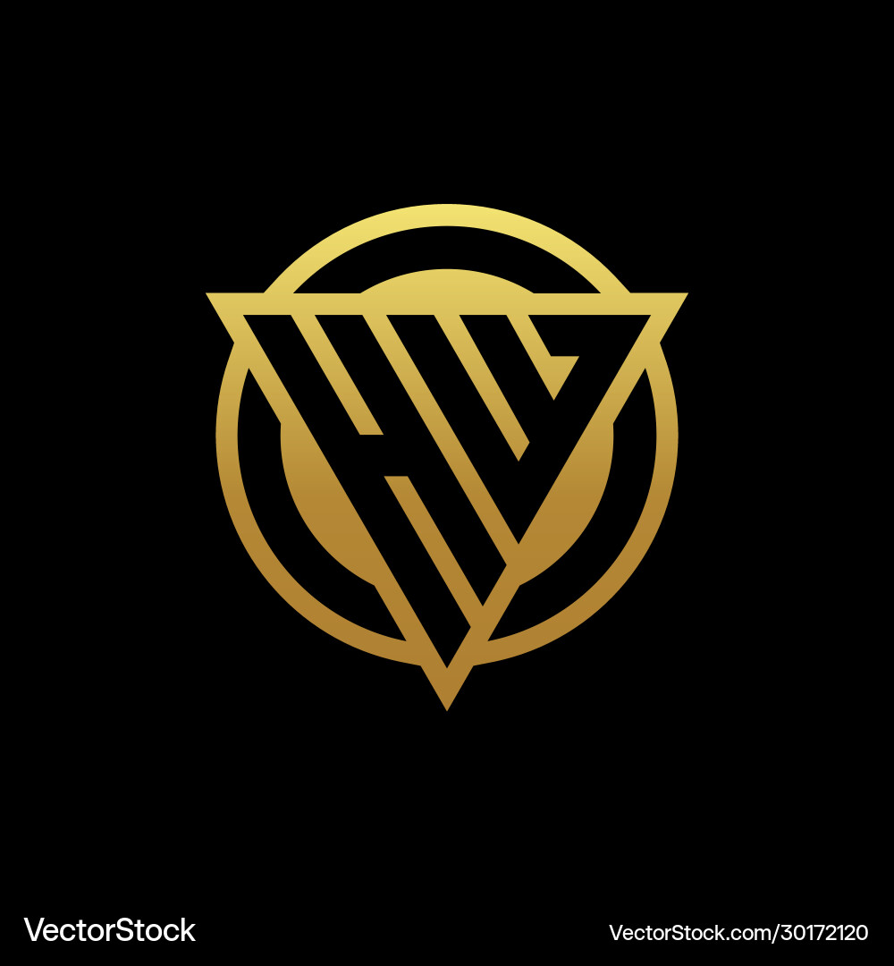 Hw logo monogram with triangle shape and circle Vector Image