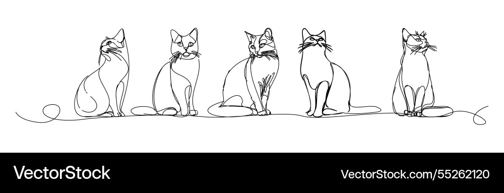 Katze mit durchgehenden Linien eine einfache lineare Katze mit durchgehenden Linien eine einfache lineare vektorbild