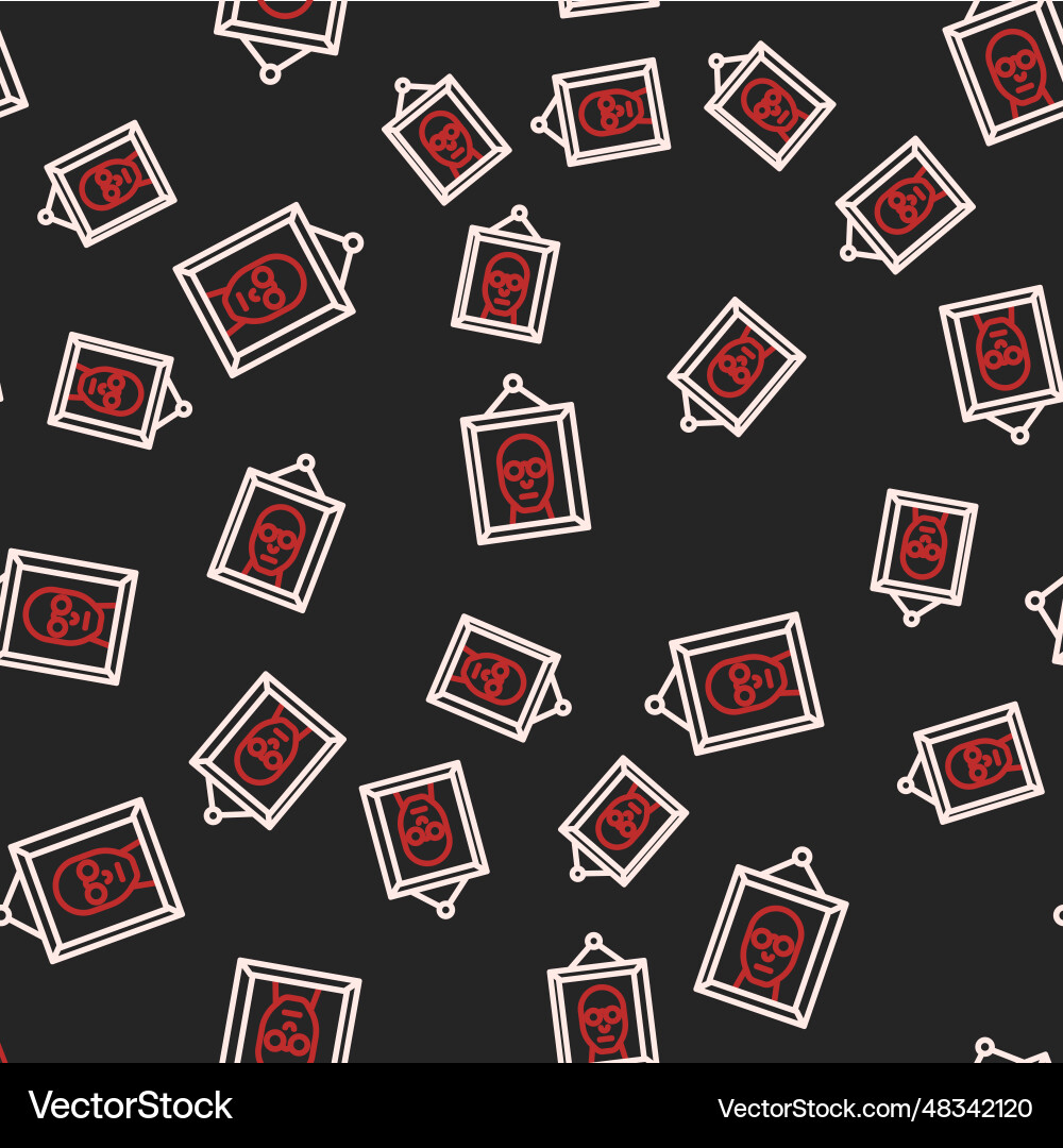 Line picture icon isolated seamless pattern Line picture icon isolated seamless pattern Vector Image