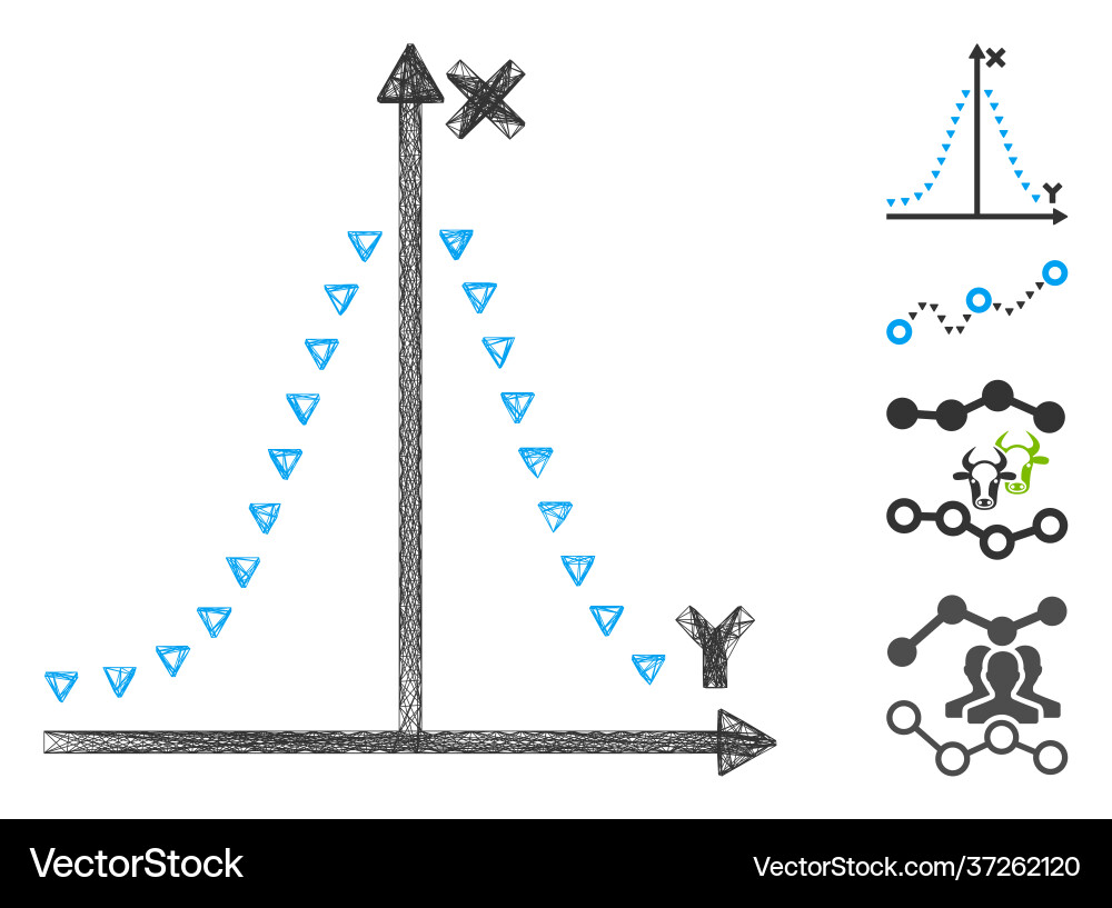 Network dotted gauss plot mesh Network dotted gauss plot mesh Vector Image
