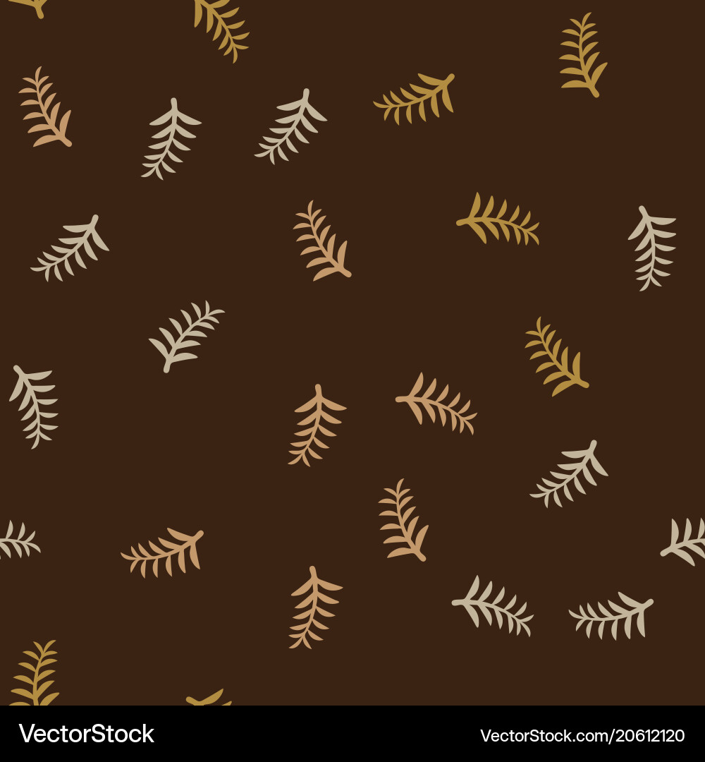 Pattern tree branches on brown background twig vector image