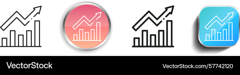 Progress Icon dünn linear regelmäßig und Taste Vektorbild