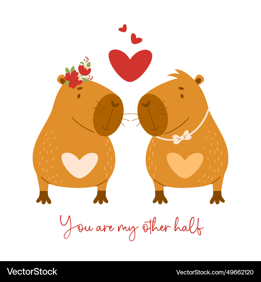 Romantic valentine card cute loving couple Romantic valentine card cute loving couple vector image