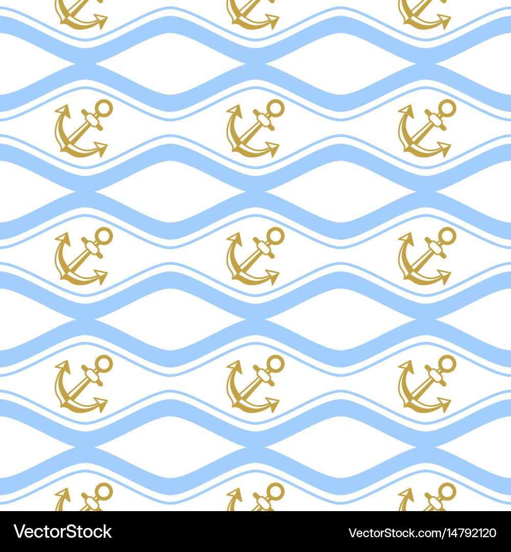 Seamless pattern with ropes and waves ongoing Vector Image