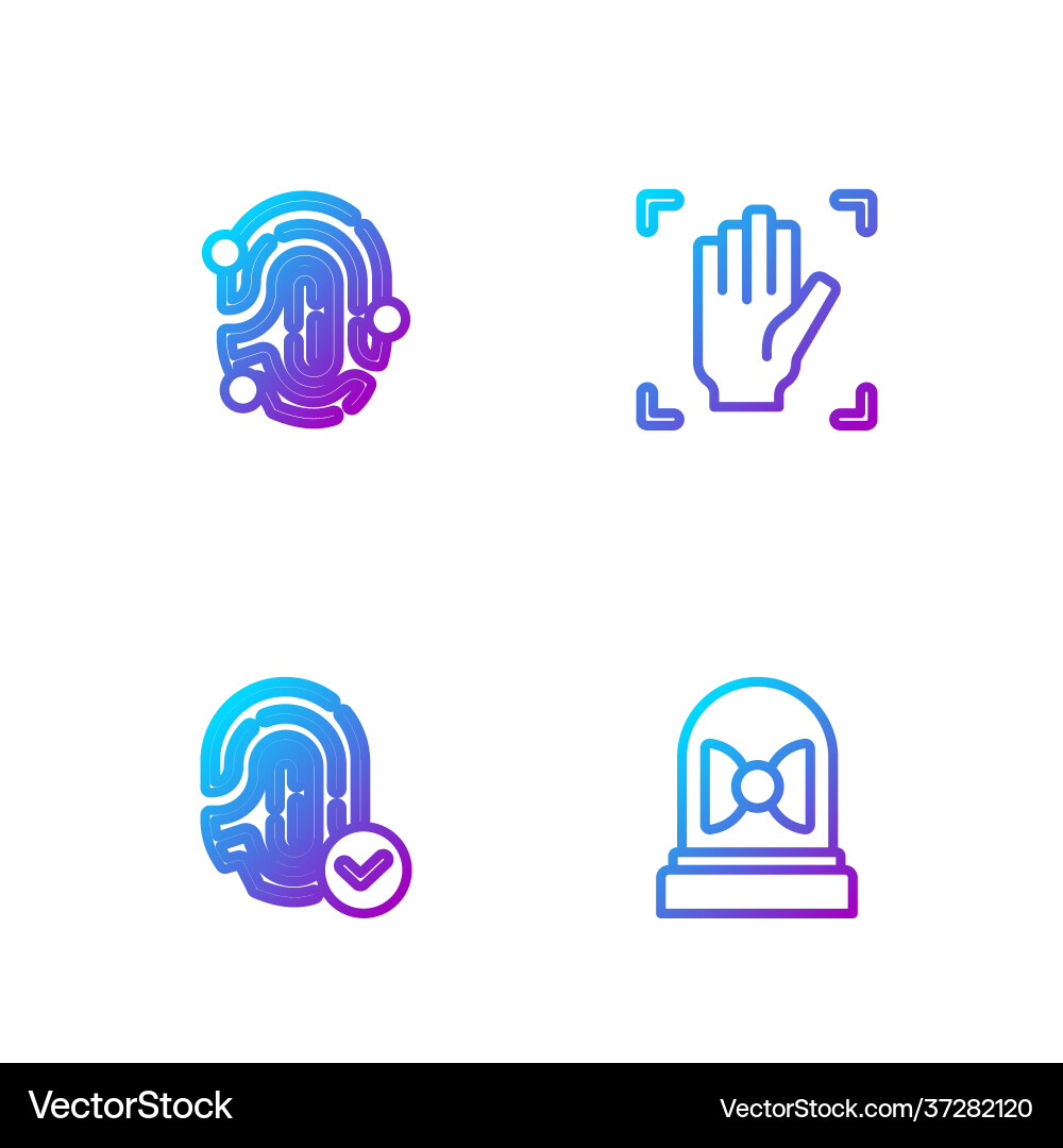 Set line motion sensor fingerprint and palm Vector Image