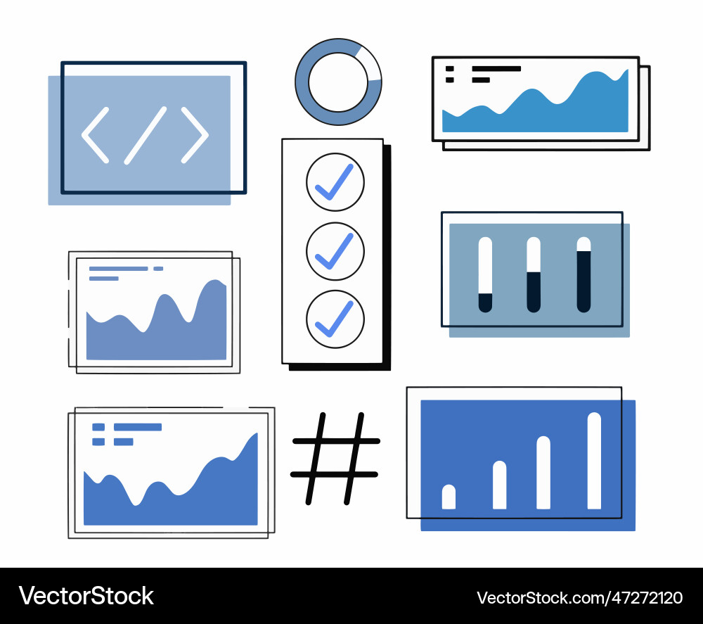 Set of ui and ux icons vector image