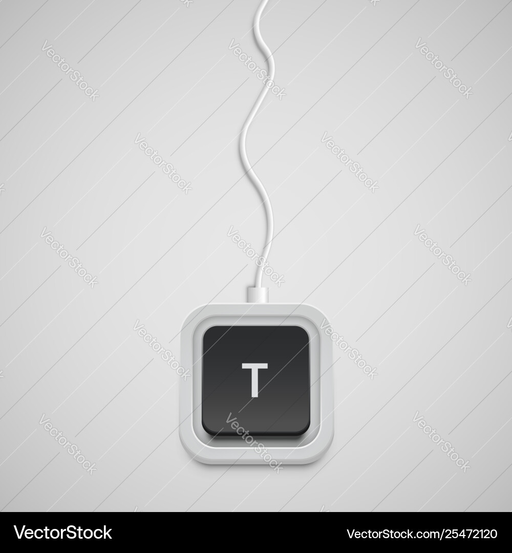 Simplified keyboard with one character only Simplified keyboard with one character only vector image