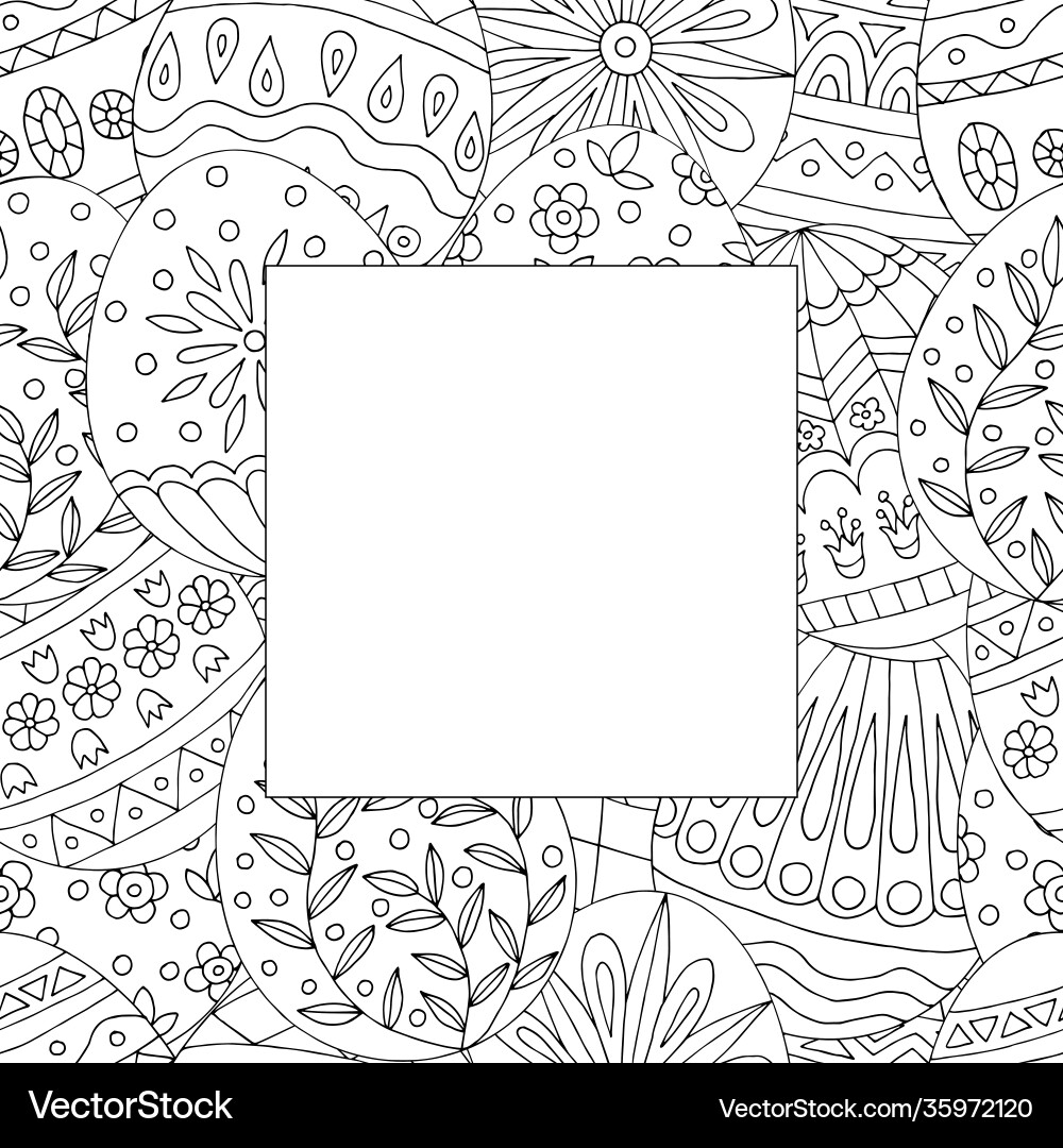 Square frame with abstract pattern hand-drawn Square frame with abstract pattern hand-drawn vector image