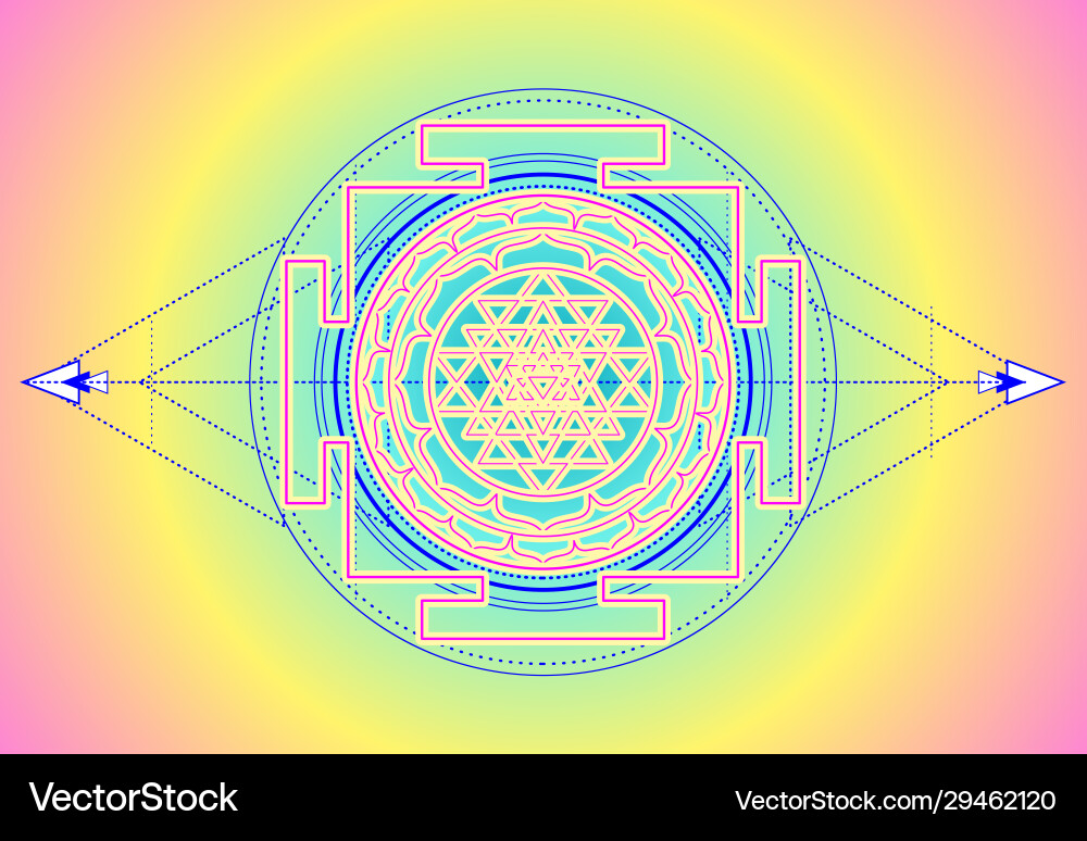 Sri yantra or chakra form mystical Sri yantra or chakra form mystical vector image